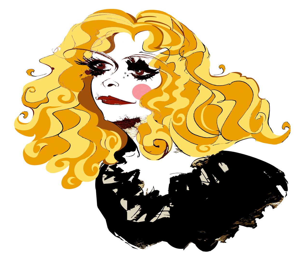 Alison Goldfrapp, cantante pop inglesa, caricatura en color, 2010 por Neale Osborne de Neale Osborne