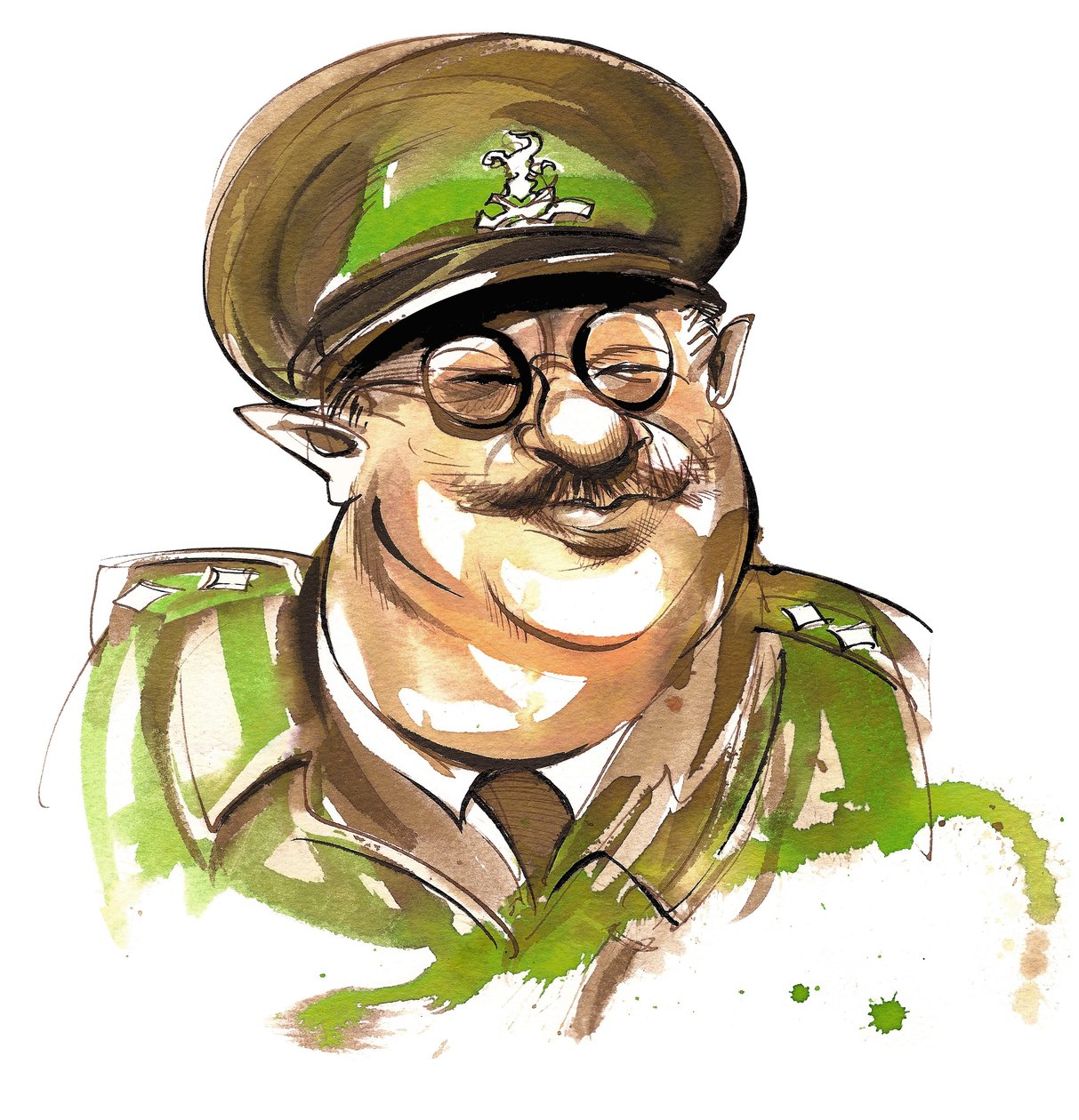 Arthur Lowe como el Capitán George Mainwaring en la comedia de televisión de la BBC Dad