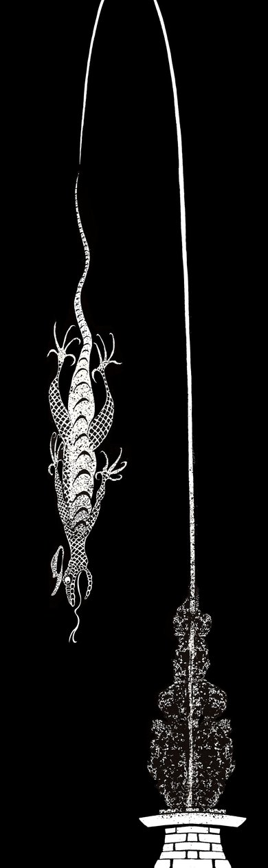 Bill el Lagarto - ilustración de Las aventuras de Alicia en el país de las maravillas de Lewis Carroll (1865), 2005 de Neale Osborne