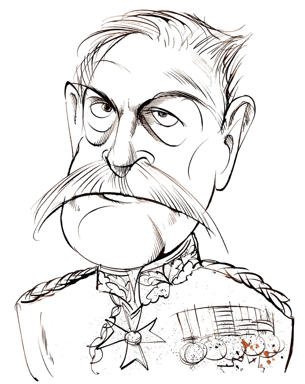 Caricatura del Primer Conde Haig de Bernersyde, Mariscal de Campo Británico (1861-1928) de Neale Osborne