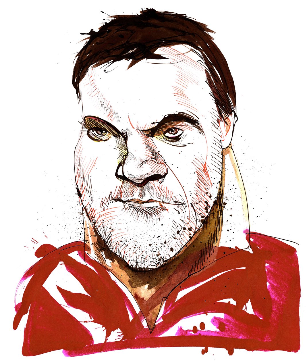 Bryn Terfel - caricatura del bajo-barítono galés (nacido en 1965) de Neale Osborne