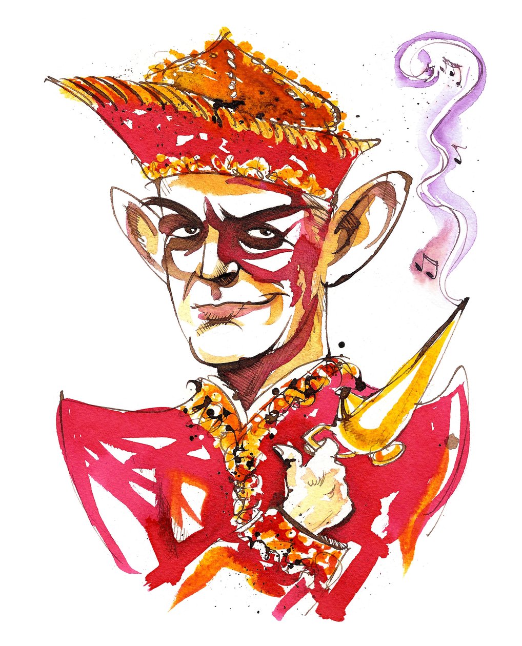 Carl Nielsen caricaturizado como Aladino de Neale Osborne