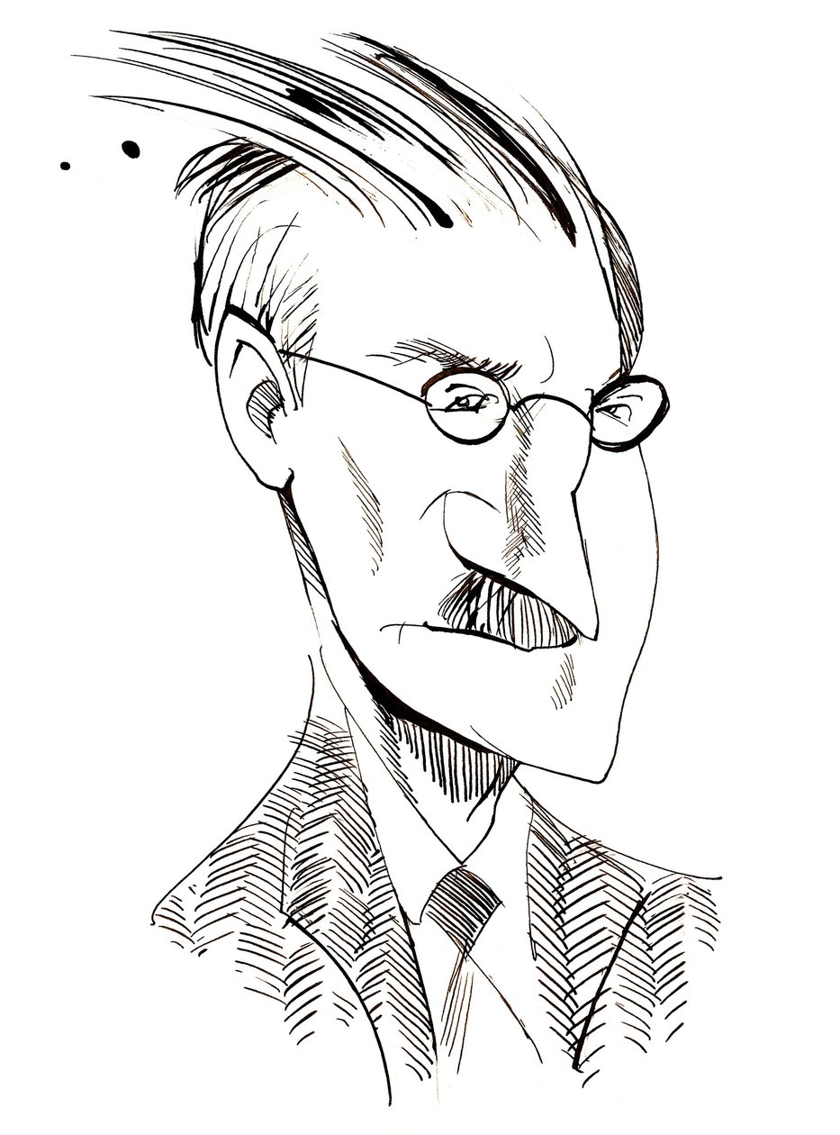 James Joyce - caricatura del escritor irlandés (1882-1941) de Neale Osborne
