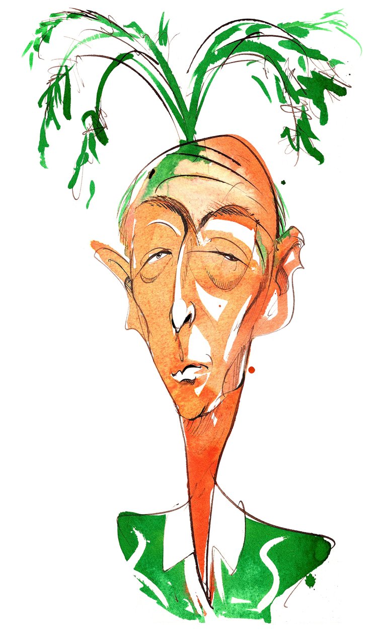 Jasper Carrott (nombre artístico de Robert Davis) comediante, actor y presentador de televisión inglés de Neale Osborne