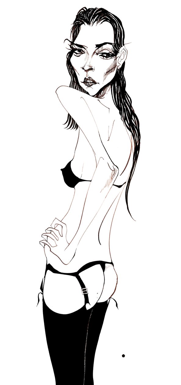 Kate Moss - caricatura de la modelo de moda inglesa, nacida en 1974 de Neale Osborne