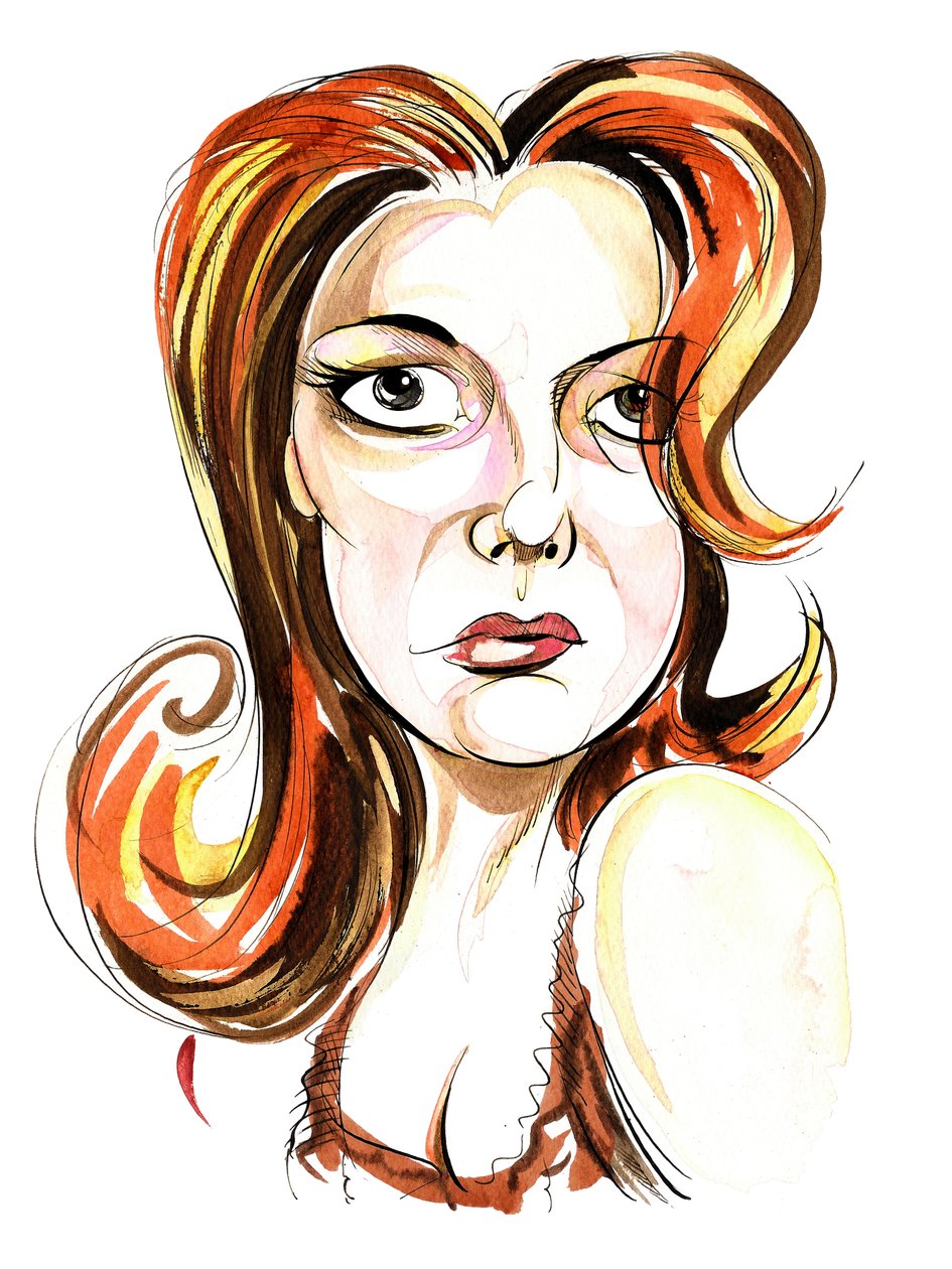 Louise Jameson como Leela, asistente de Doctor Who en la serie de televisión de la BBC del mismo nombre de Neale Osborne
