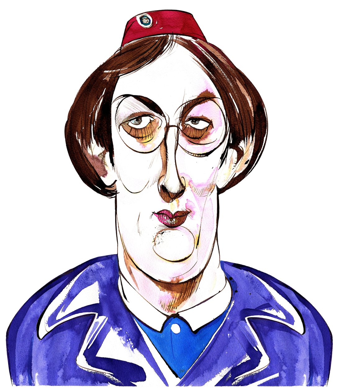 Miranda Hart (caricatura como Chummy de la serie de drama de la BBC Llama a la comadrona) de Neale Osborne