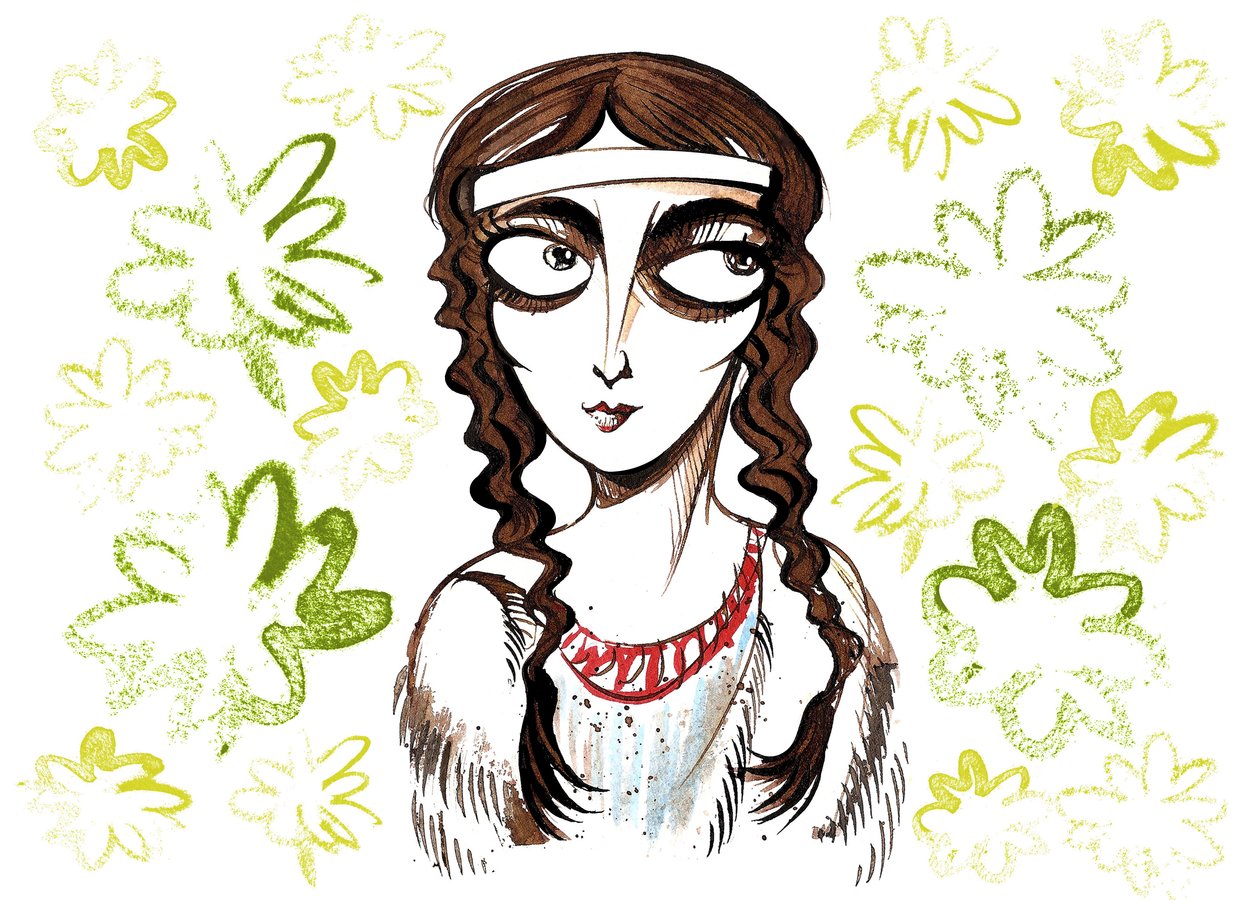 Pocahontas, princesa nativa americana y heroína popular de Neale Osborne