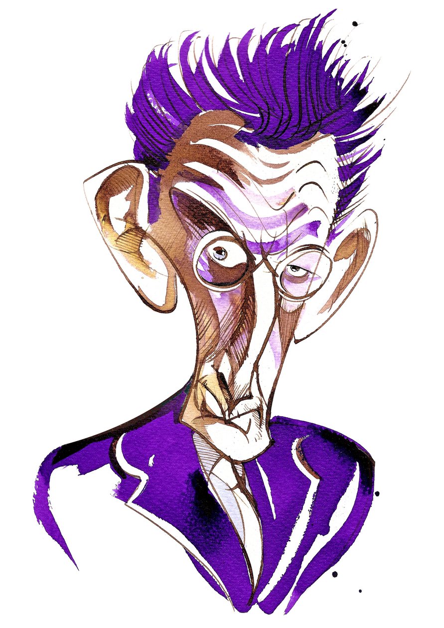 Samuel Beckett (escritor y dramaturgo irlandés, 1906-89) caricatura de Neale Osborne