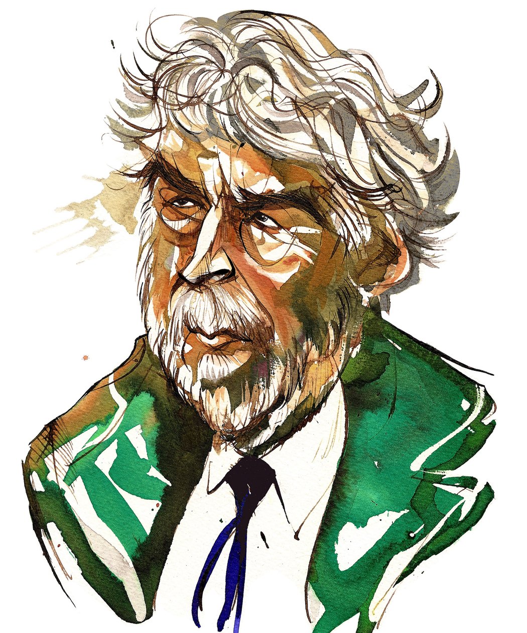 Sir Harrison Birtwistle (caricatura en color) de Neale Osborne