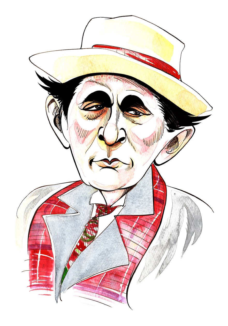 Sylvester McCoy como Doctor Who en la serie de televisión de la BBC del mismo nombre de Neale Osborne