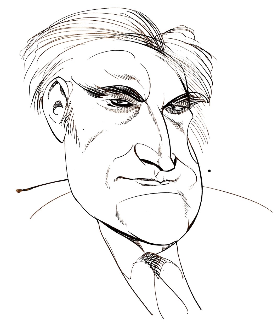 Ted Hughes - caricatura del poeta laureado inglés, 1930 - 1998 de Neale Osborne