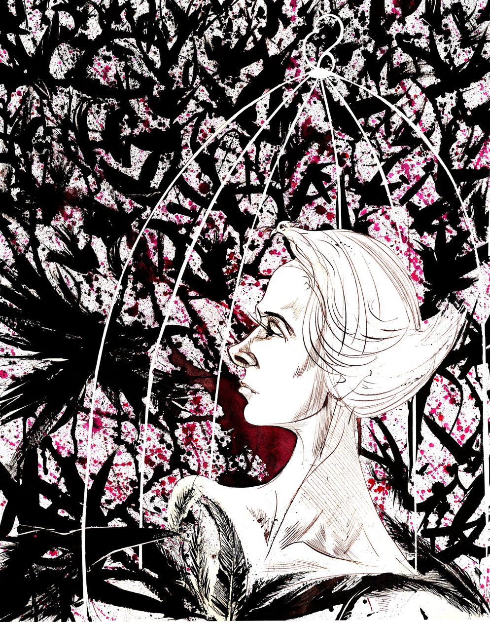 Tippi Hedren - caricatura de la actriz estadounidense, nacida en 1935 de Neale Osborne