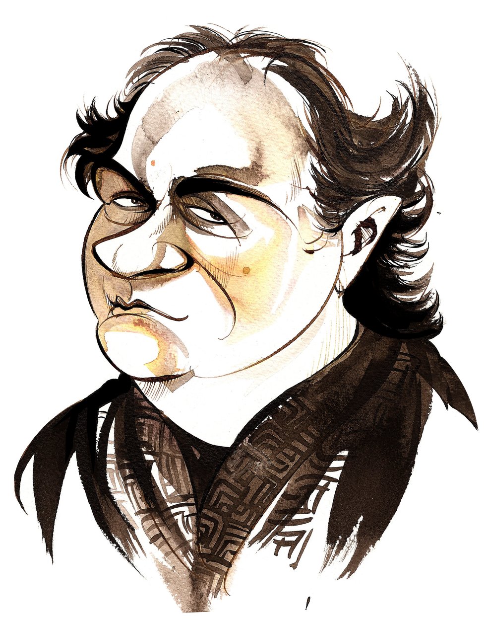 Wolfgang Rihm (caricatura en color) de Neale Osborne