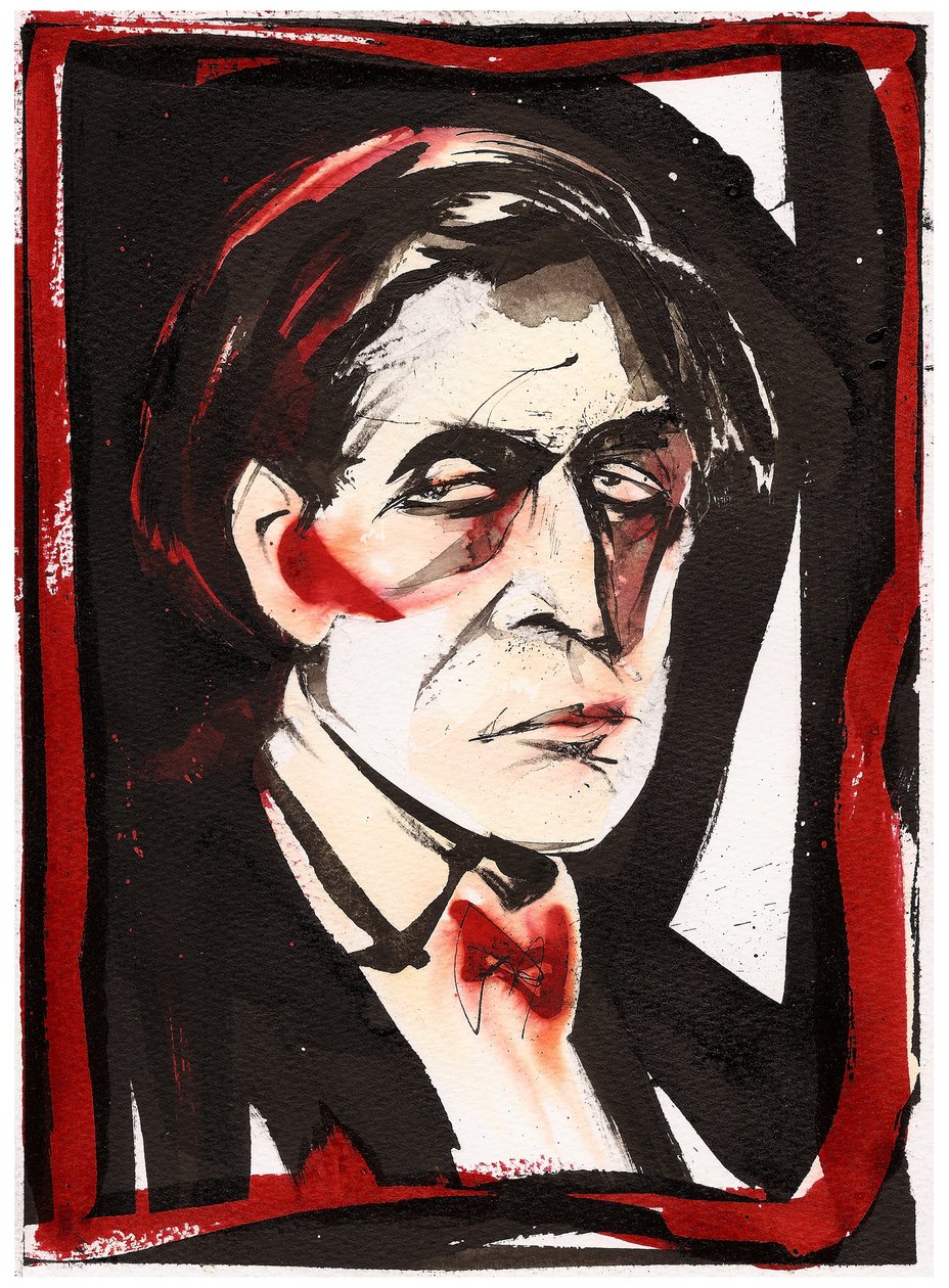 Alban Berg, 2025 (tinta sobre papel de acuarela) de Neale Osborne