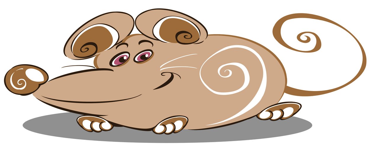 Ratón Marrón Rizado - dibujo animado de Neale Osborne