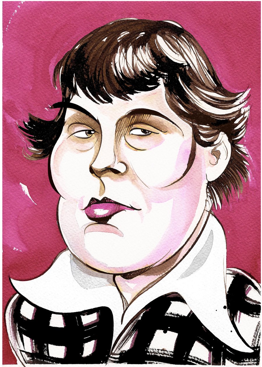 Galina Ustvolskaya - caricatura en color de Neale Osborne