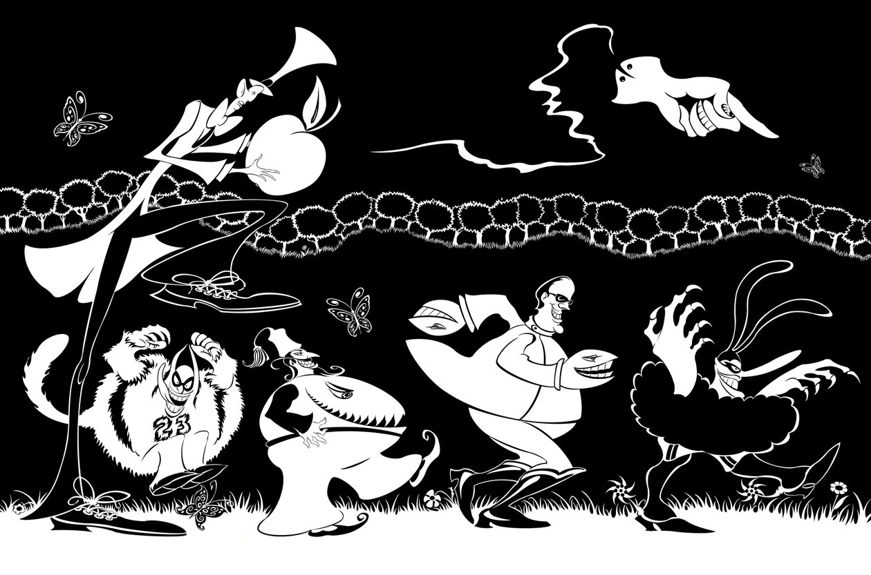 The Blue Meanies, 2004 (tinta; revisado digitalmente 2023) de Neale Osborne