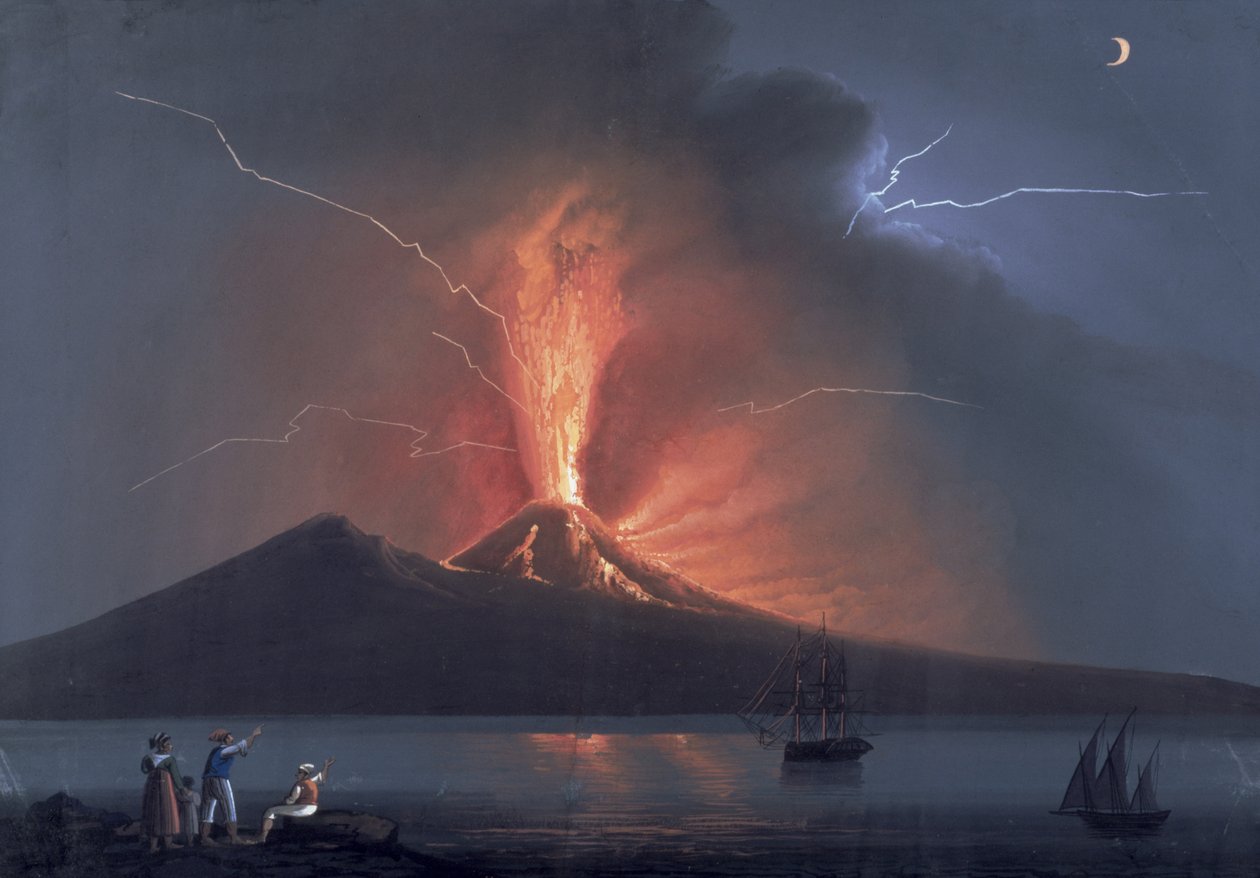 Nápoles: Erupción del Vesubio, 22 de octubre de 1822 de Neapolitan School