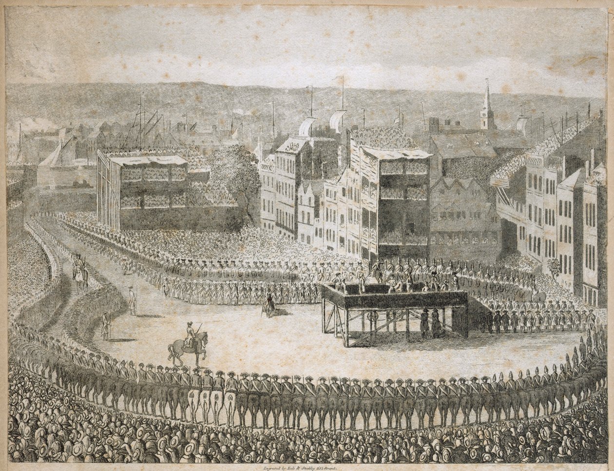 Ejecución de los señores rebeldes en 1745, Tower Hill, Londres, siglo XVIII de Neele and Stockley
