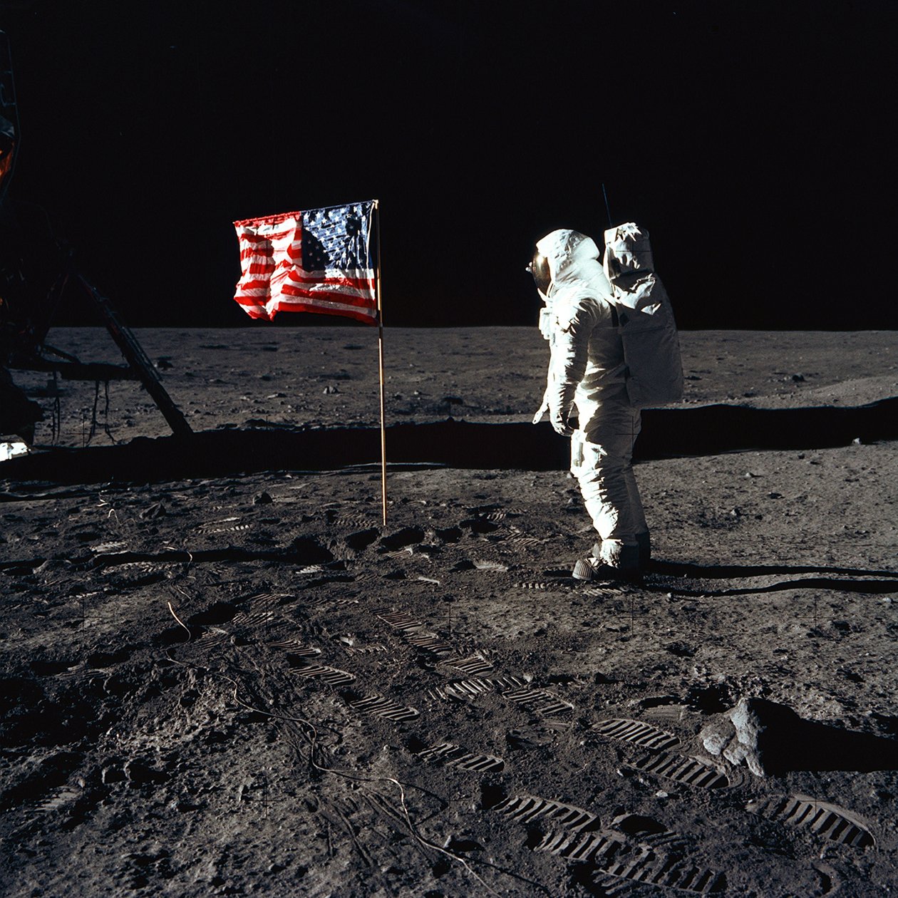 Buzz Aldrin y la bandera de EE.UU. en la Luna, 1969 de Neil Armstrong