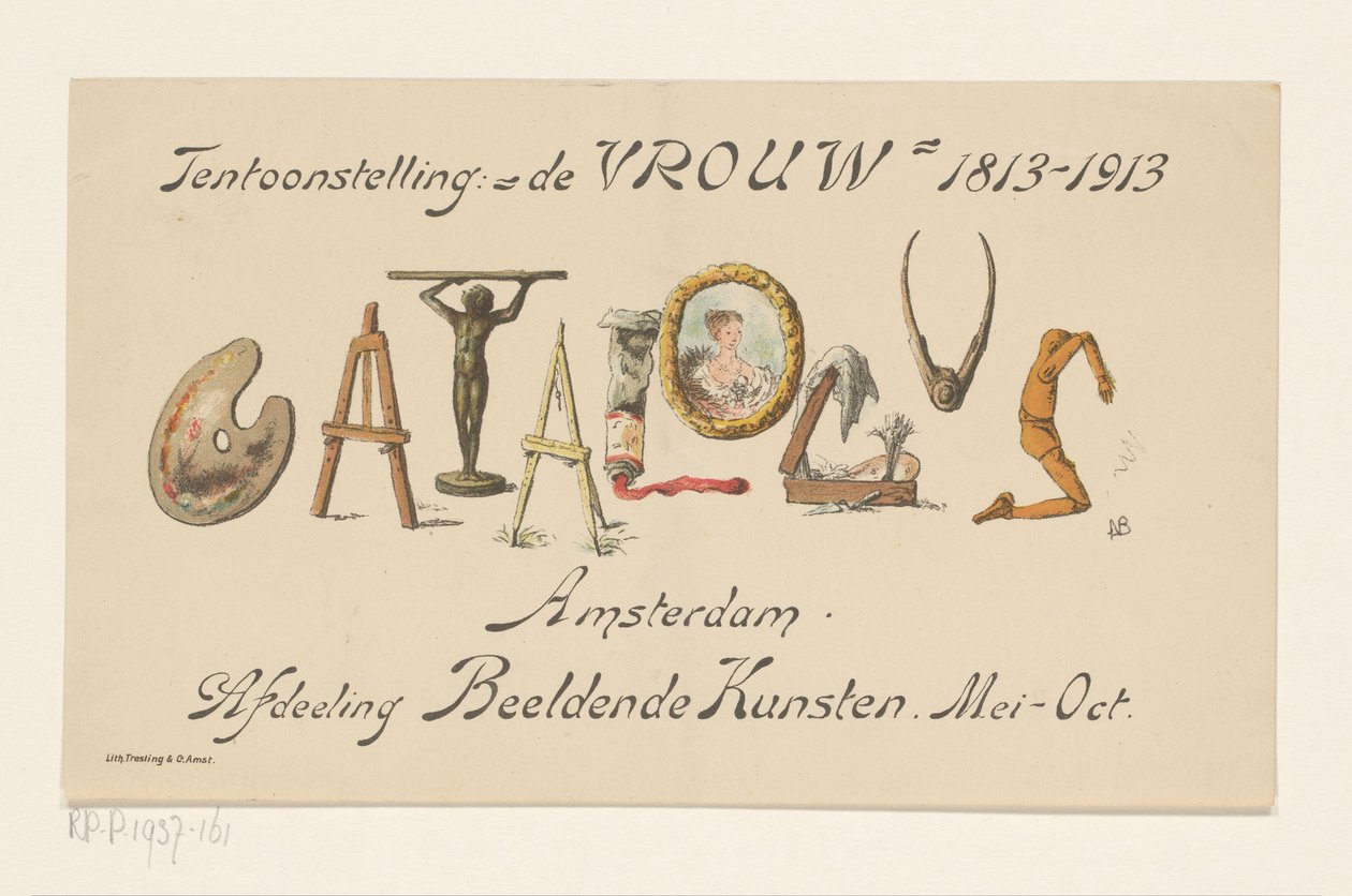 Plano de la exposición La mujer, 1813-1913 (título en el objeto) de Nelly Bodenheim (signed by artist)