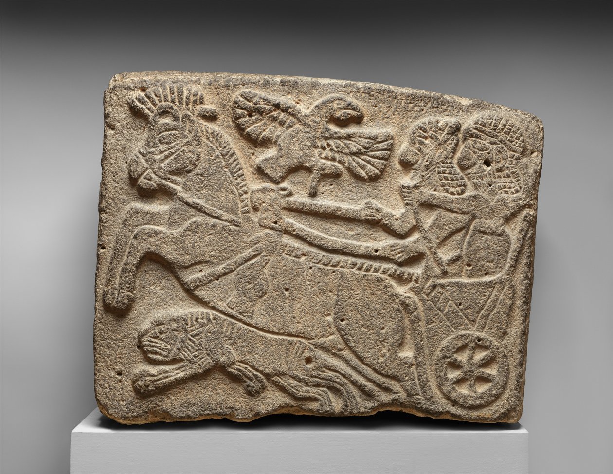 Relieve ortostático: escena de caza de leones, c. siglo IX a.C. de Neo Hittite Neo Hittite