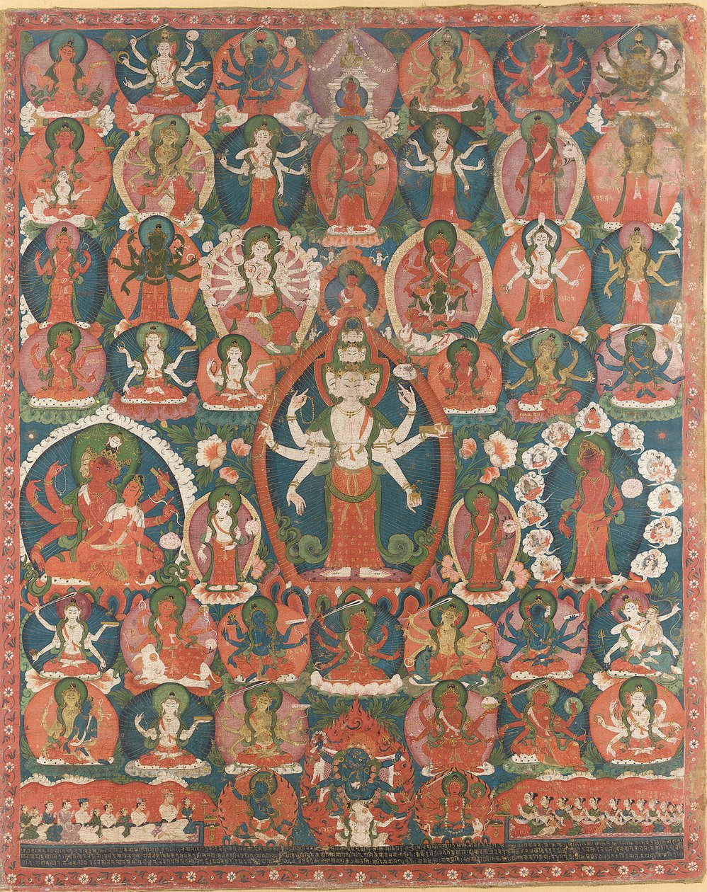 Un Paubha de Avalokiteshvara de once cabezas de Nepalese School