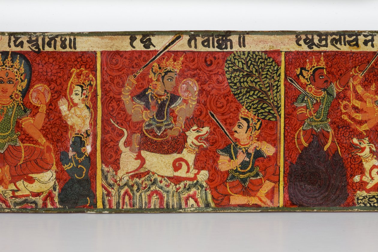 (detalle) de una cubierta de manuscrito Devimahatmya de Nepalese School