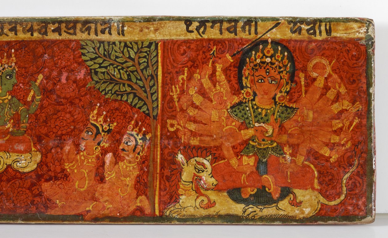 (detalle) de una cubierta de manuscrito Devimahatmya de Nepalese School