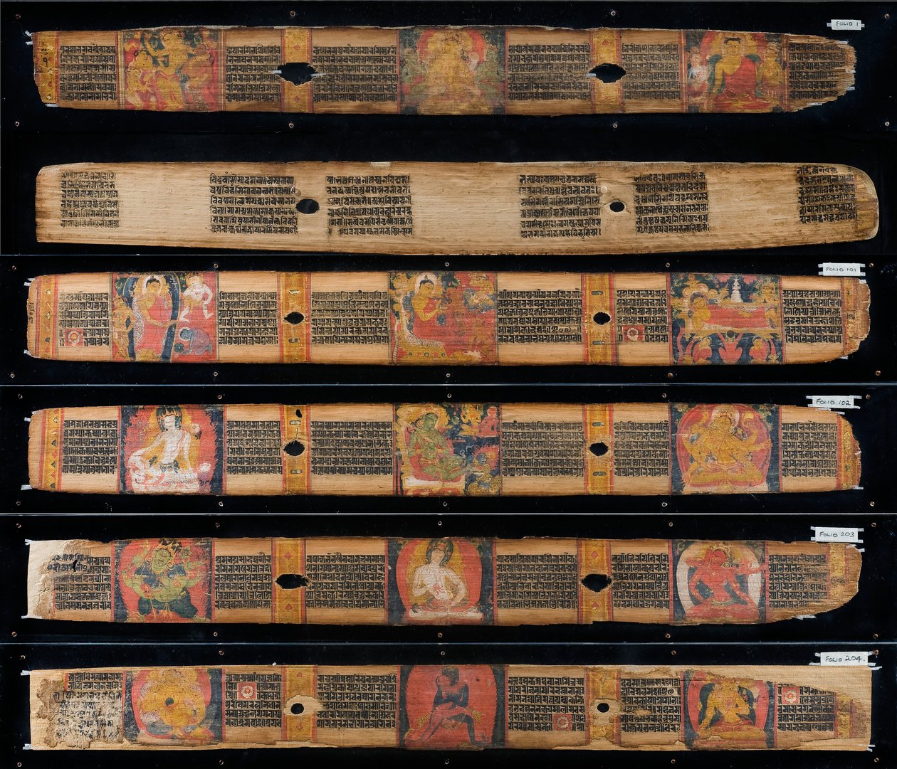 Hojas de manuscrito de Nepalese School