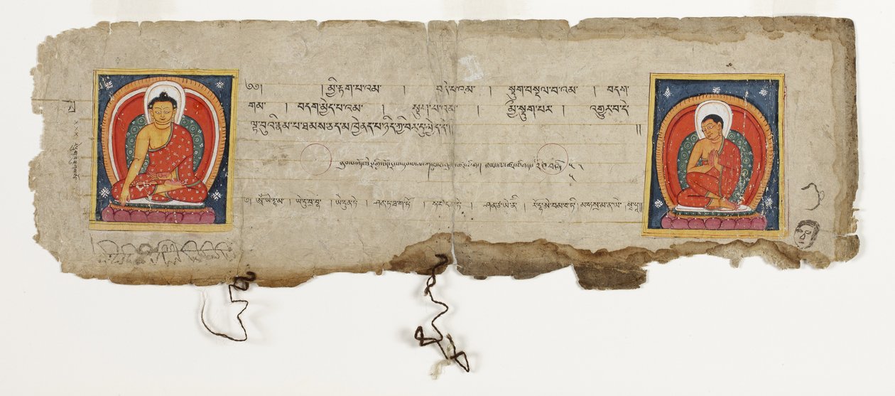 Página de un manuscrito budista, posiblemente del Mahashitalanika de Nepalese School