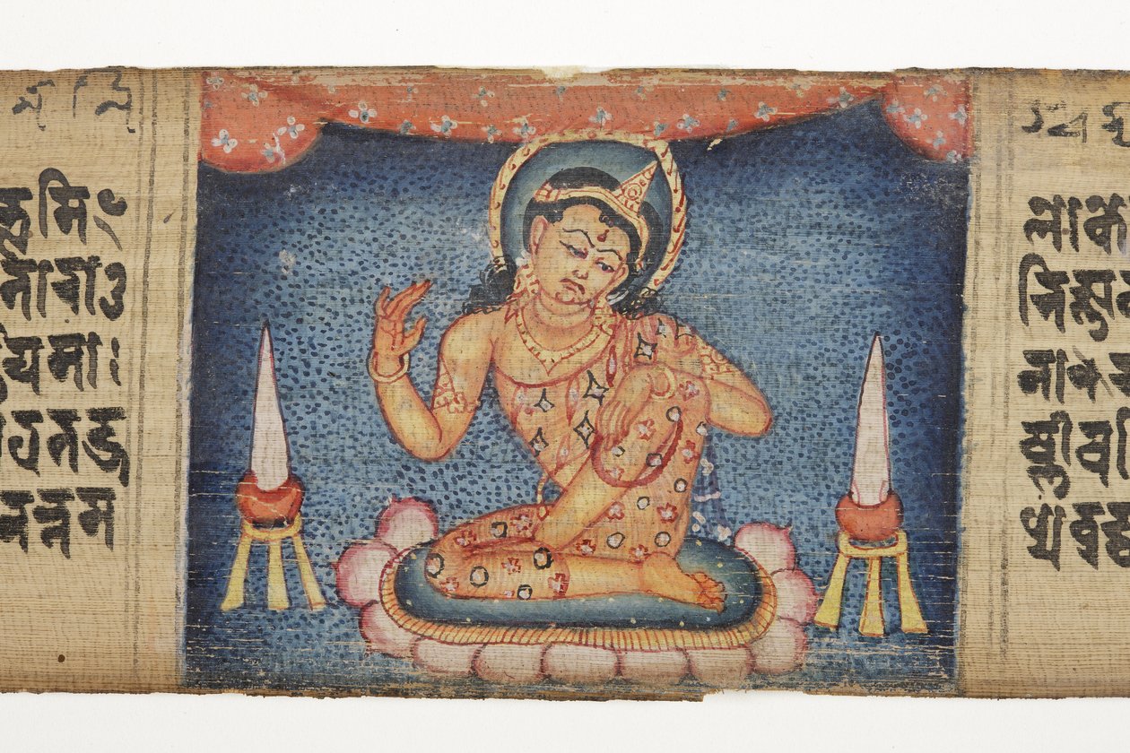 Bodhisattva sentado, del Gandavyuha de Nepalese School
