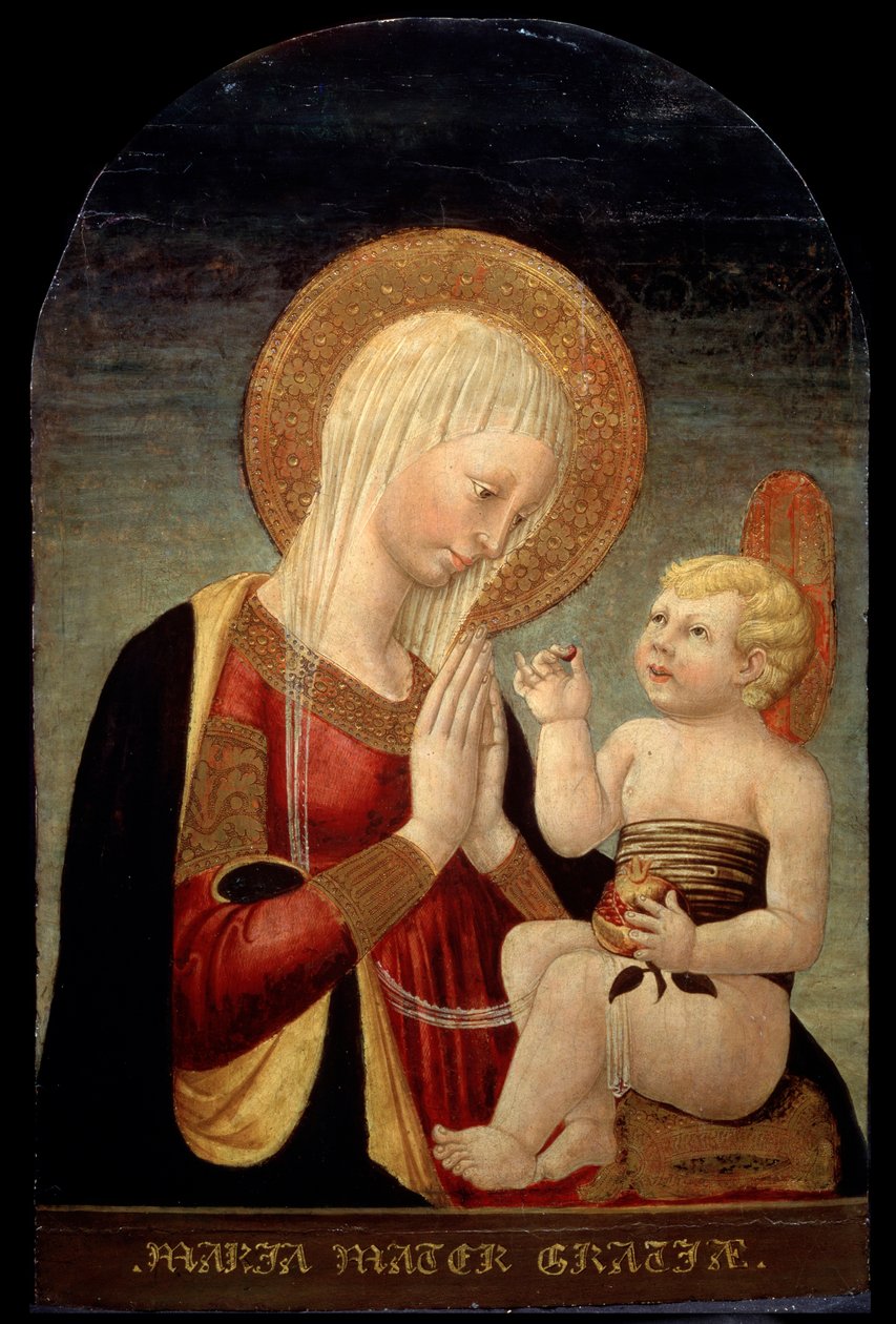 Madonna y el Niño con Granada, siglo XV de Neri di Bicci