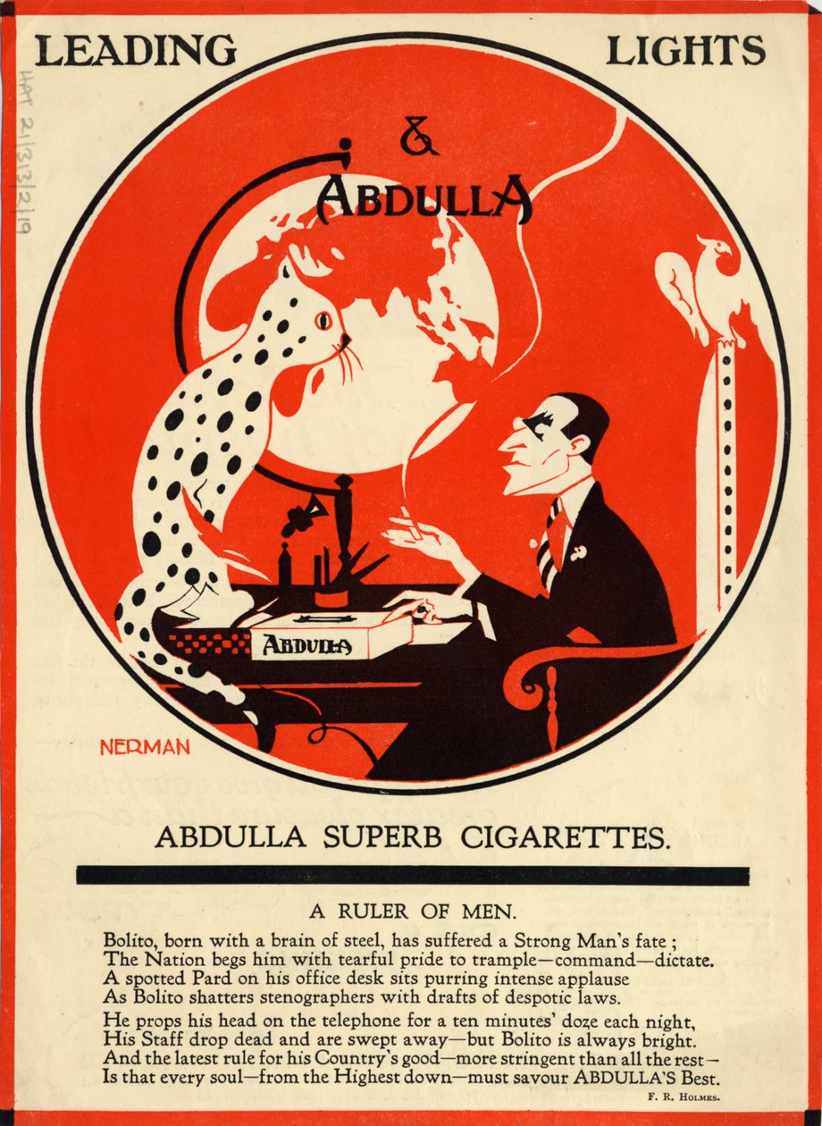 Cigarrillos Abdulla, años 1920 de Nerman
