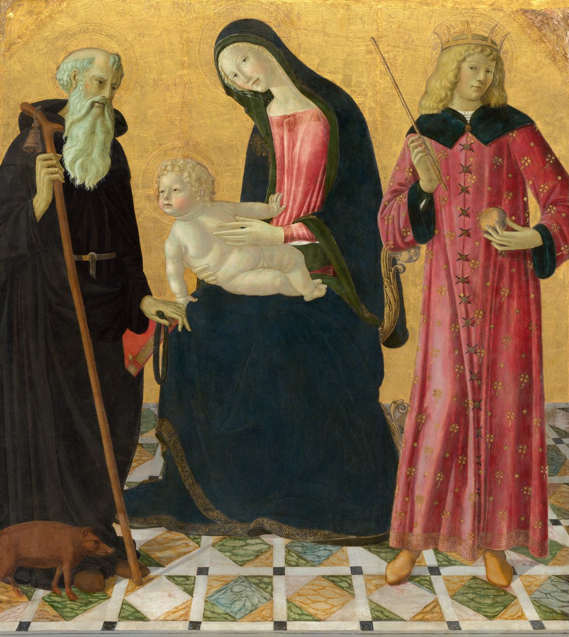 Madonna y Niño con San Antonio Abad y San Segismundo de Neroccio de