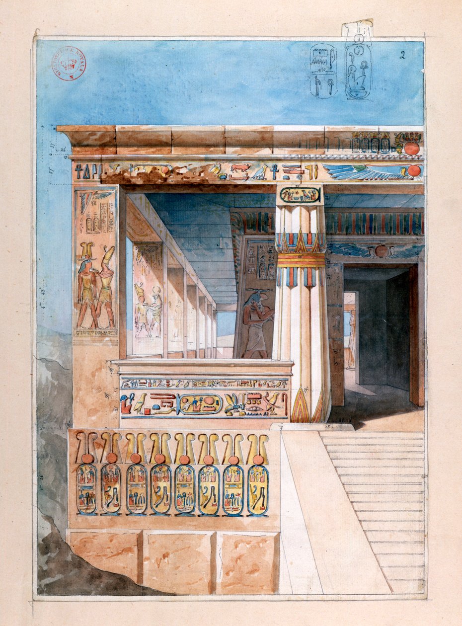 Templo egipcio antiguo, siglo XIX de Nestor l