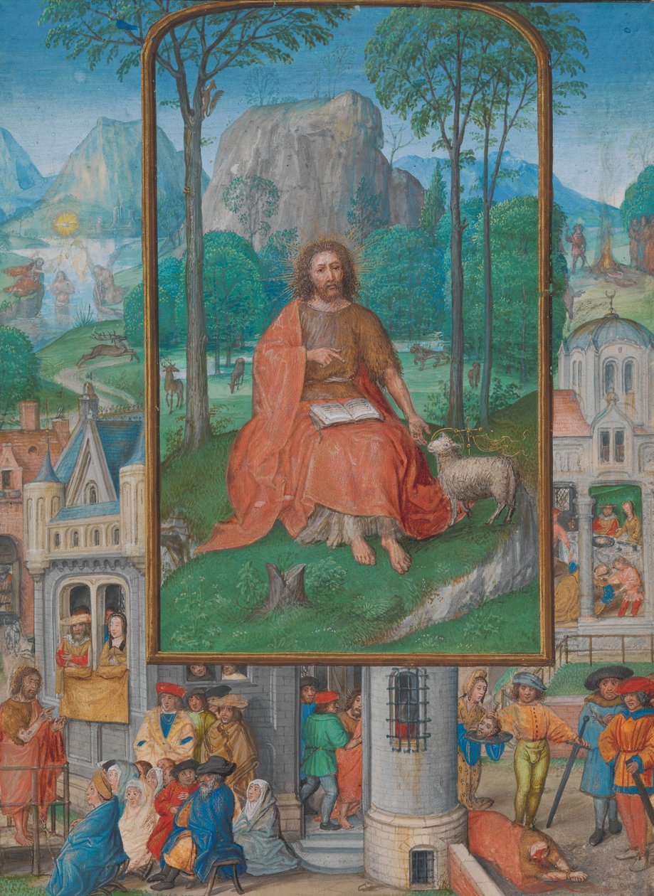 Iluminación de Manuscrito con Escenas de la Vida de San Juan Bautista, c.1515 de Netherlandish School
