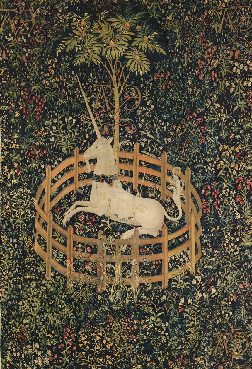 El unicornio en cautiverio, c.1500 de Netherlandish School