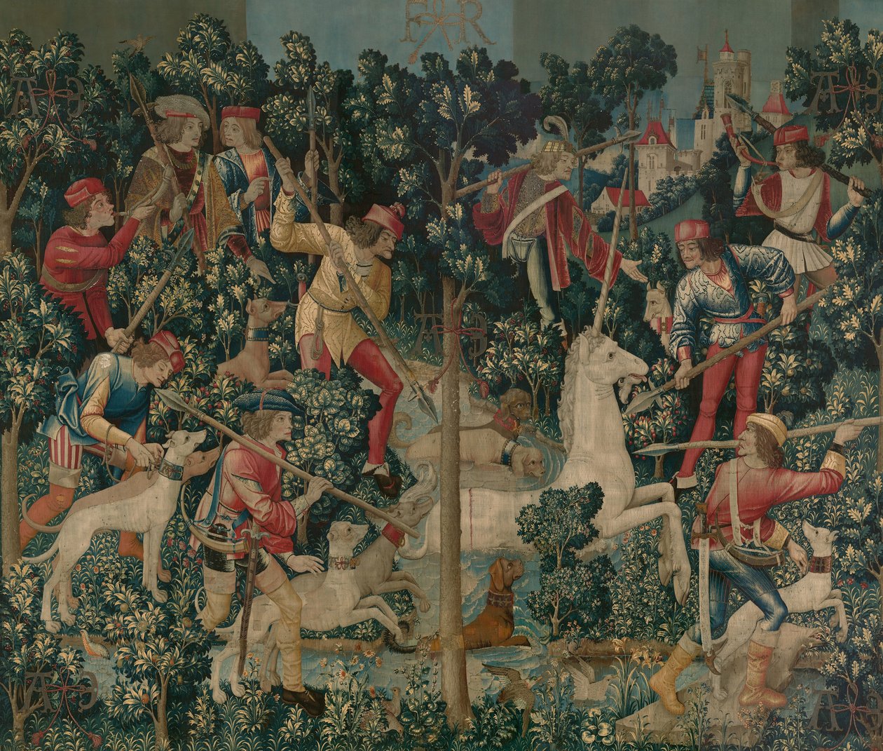 El unicornio es atacado, c.1500 de Netherlandish School