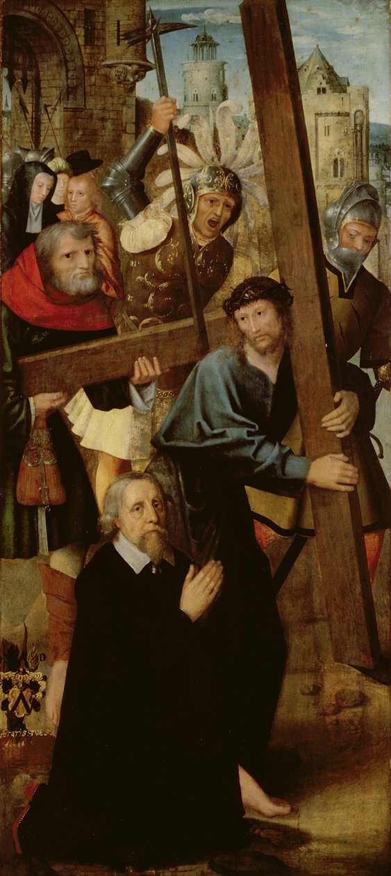 Cristo cargando la cruz, ala izquierda del altar de San Antonio, 1510-18 de Netherlandish School