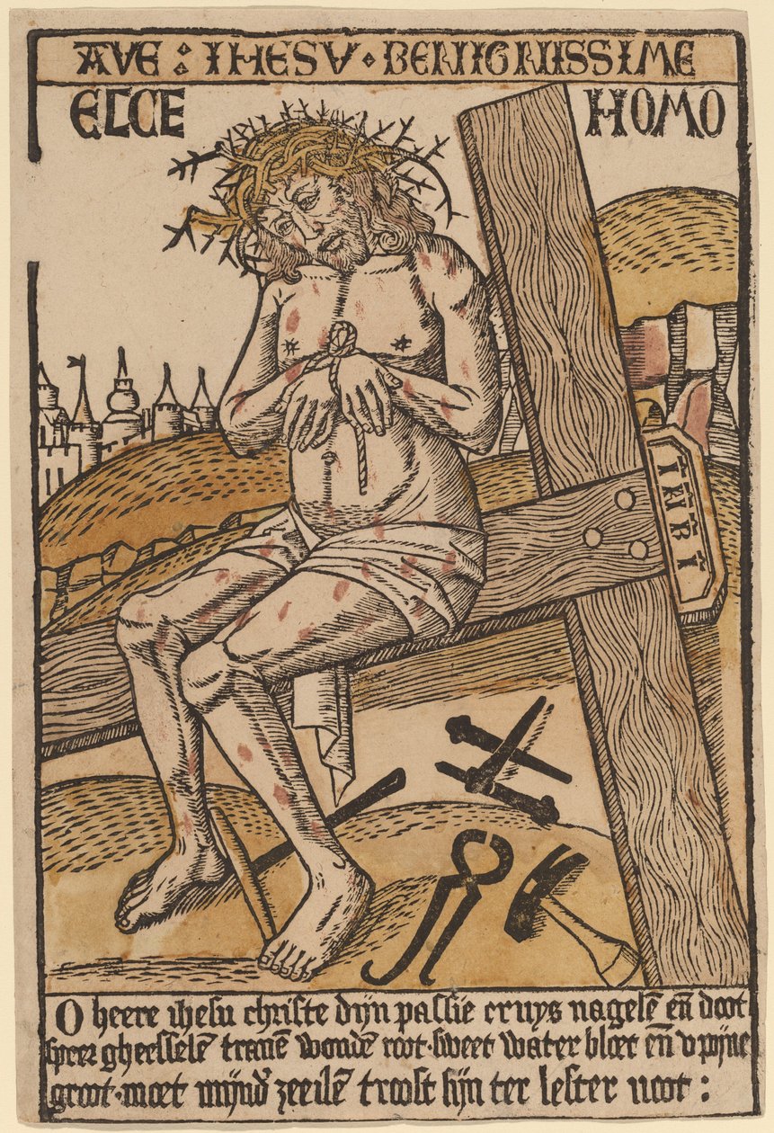 Cristo como el Hombre de Dolores de Netherlandish 15th Century