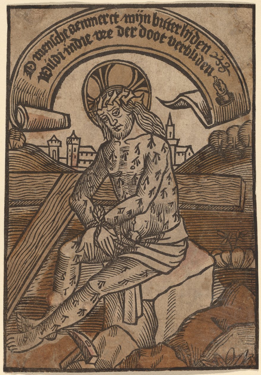 Cristo como el Hombre de Dolores de Netherlandish 15th Century
