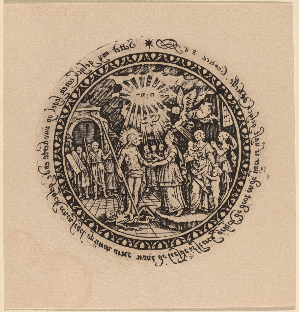 Cristo triunfante con profetas y santos de Netherlandish 16th Century