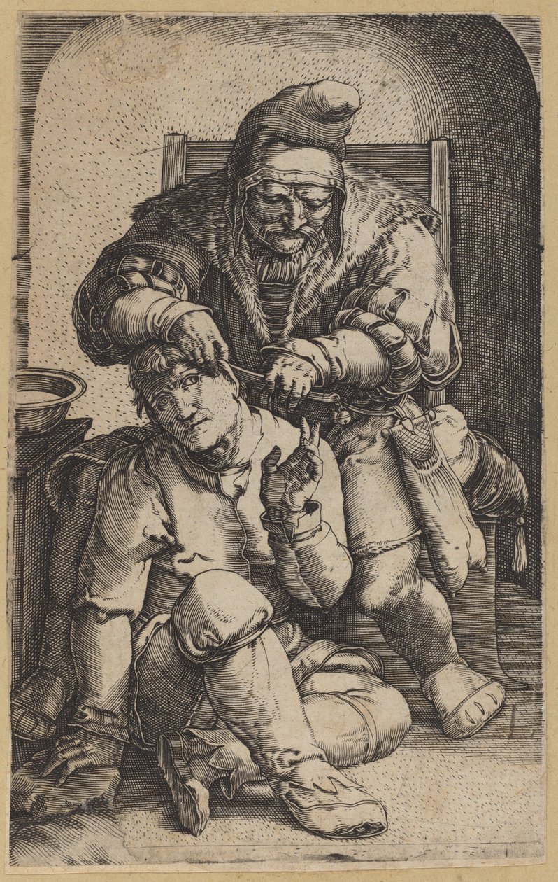 El Cirujano [copia inversa] de Netherlandish 16th Century, after Lucas van Leyden