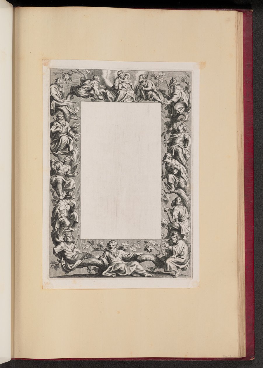 Ilustración de borde con el árbol de Jesé de Netherlandish 17th Century