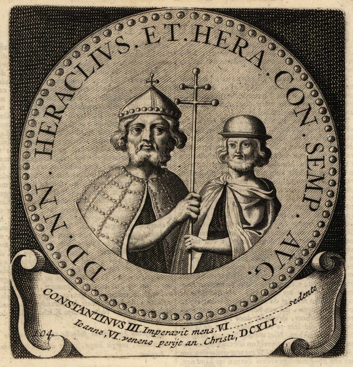 Emperadores Bizantinos Heraclio y Constantino III de Netherlandish School