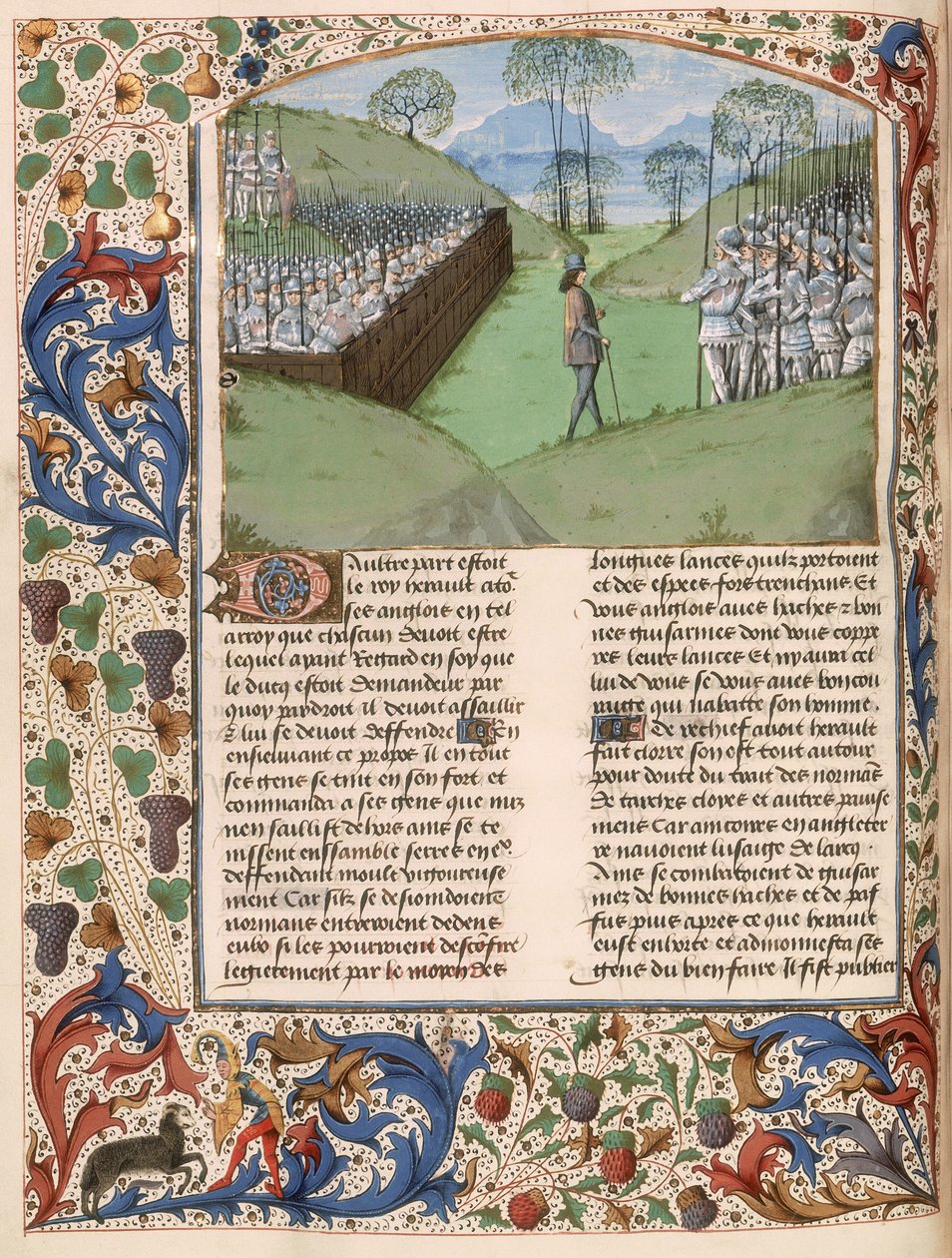 MS Royal 15 E.IV fol.231v La empalizada sajona en la batalla de Hastings (1066) de 