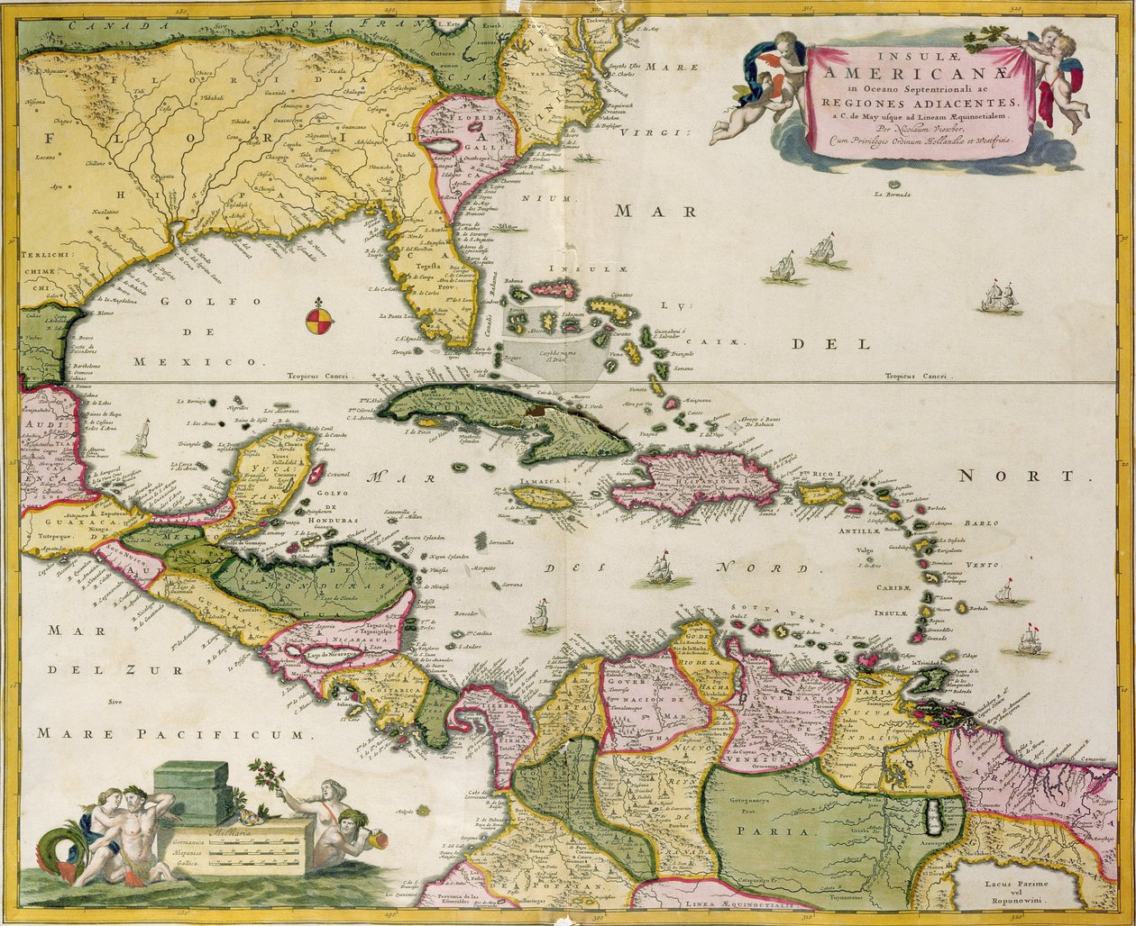 Mapa de América Central de Netherlandish School