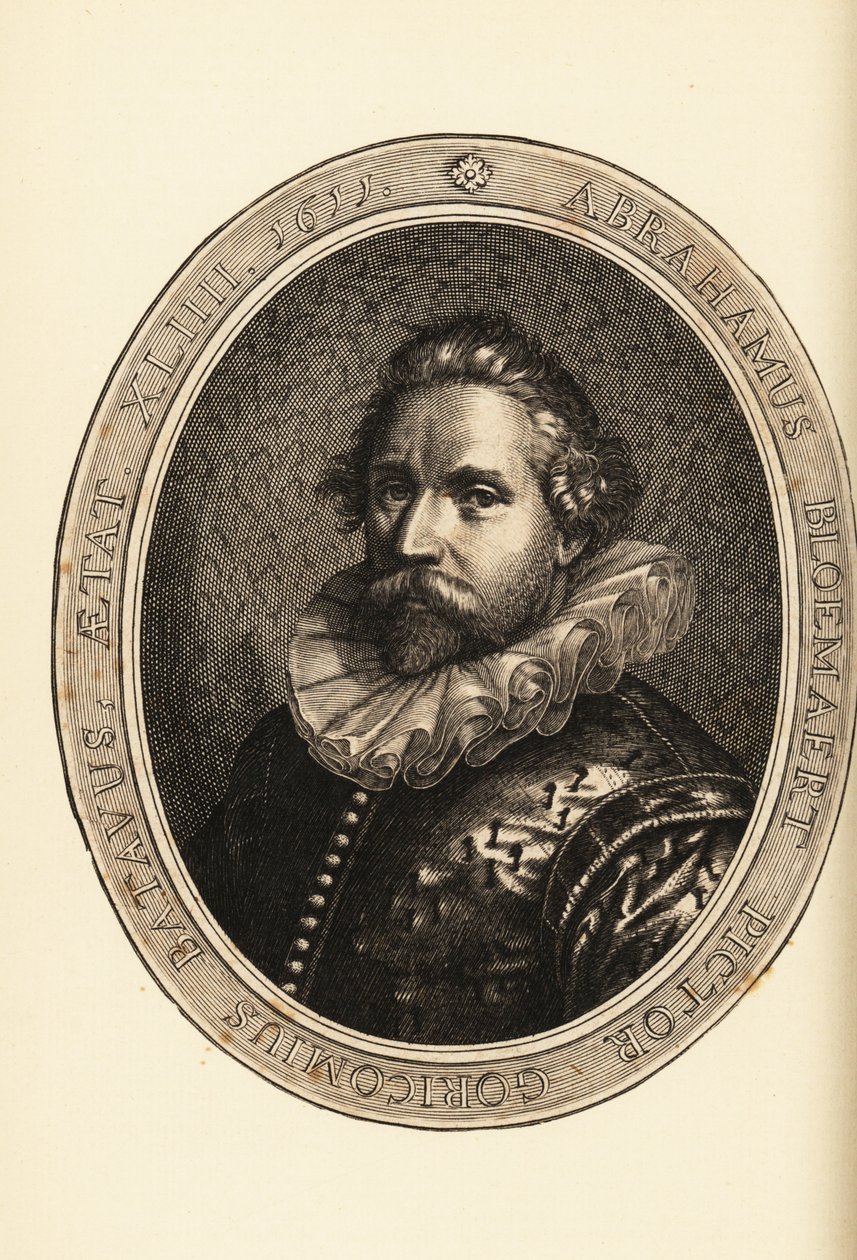 Retrato de Abraham Bloemaert, pintor y grabador holandés, manierista de Haarlem de Netherlandish School